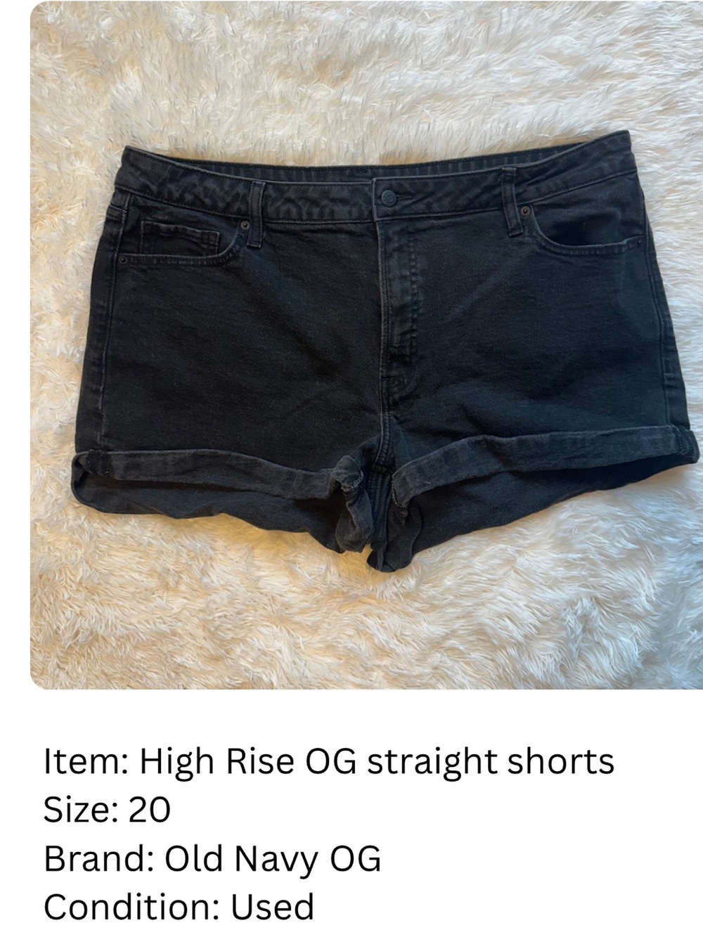 Old Navy Black Cuffed High-Rise Denim Shorts
